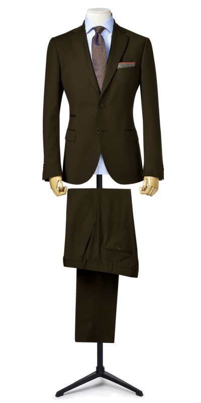 S009-Moncler Dull Brownish Gold BirdsEye Custom Suits