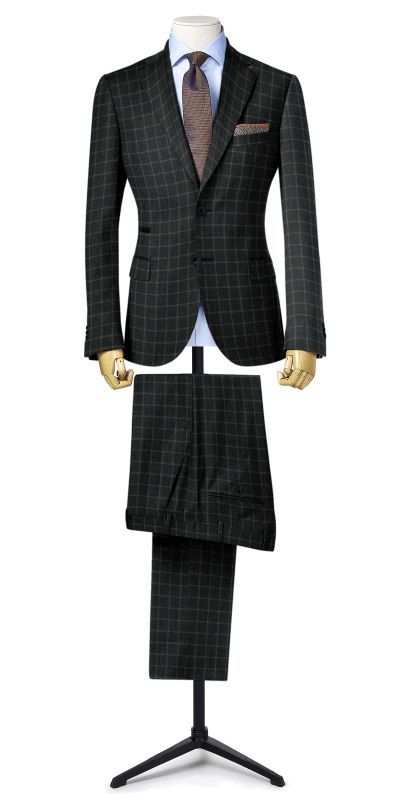 S014-Belmonte Ash Grey Checkered Tweed Custom Suit