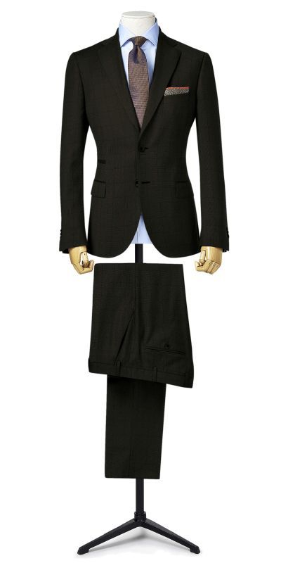 S021-Ludlow Black Grey Plaid Custom Suit