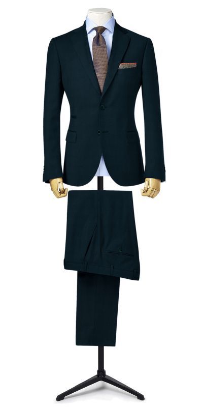 S025-Balmoral Cobalt Blue Plaid Suit Black Grey Plaid Custom Suit