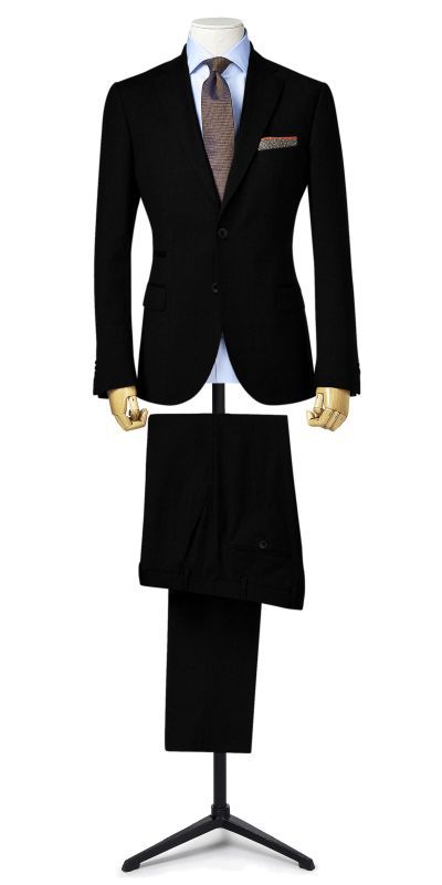 S029-Lewes Black Textured Custom Suit